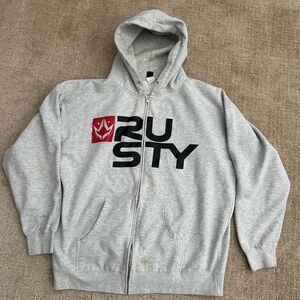 Rusty Light Gray Casual Hoodie
